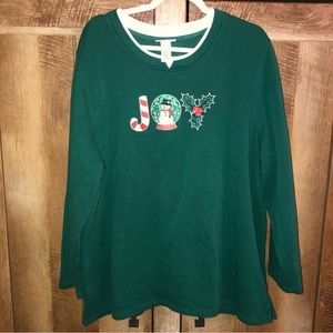 Liz & Me for Catherine’s Green “JOY” Christmas Sweater